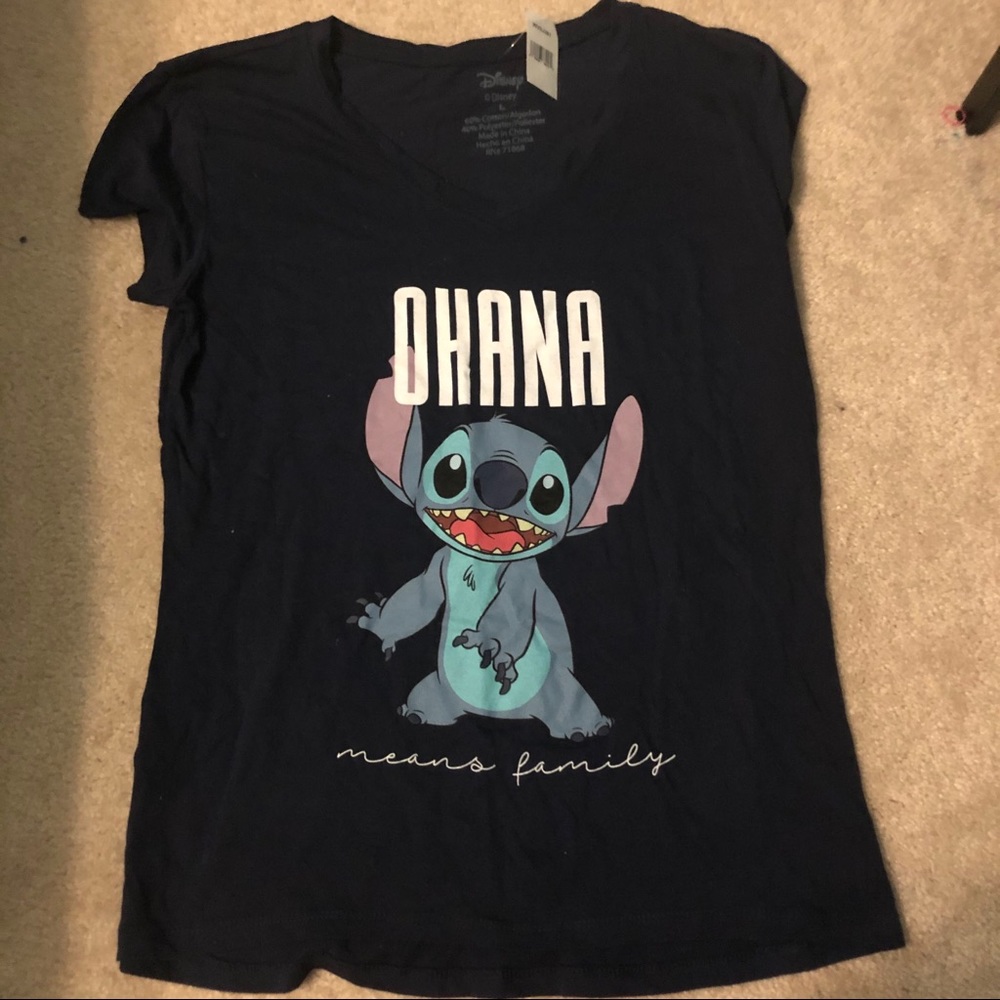 Navy Ohana Stitch Teeshirt